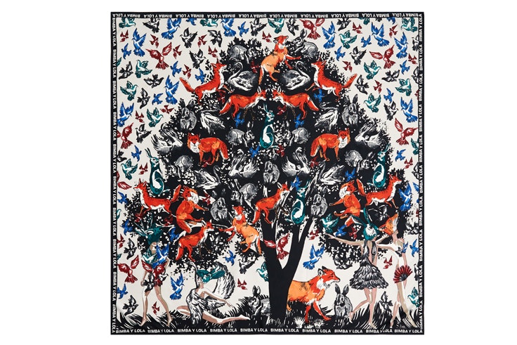 panuelo-estampado-arbol-azul-naranja-bimba-y-lola