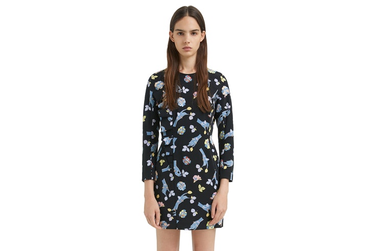 vestido-negro-con-flores-corto-bimbaylola