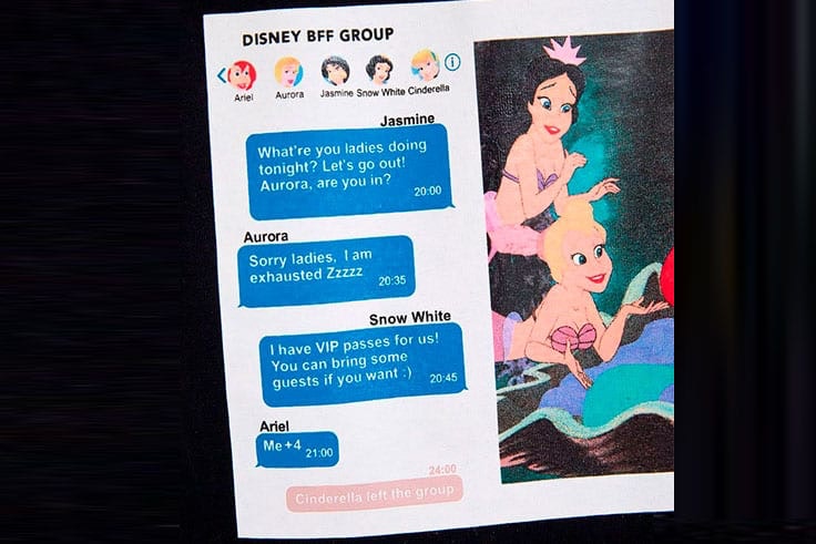 conversación de las princesas disney por whatsapp