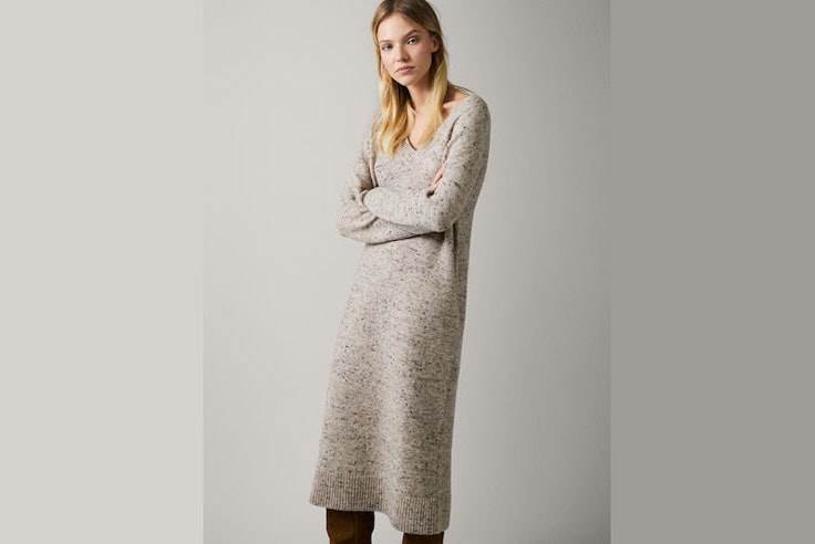 vestido-largo-punto-lana-massimo-dutti