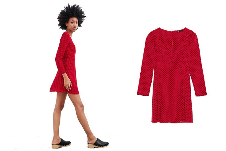 vestidos zara rojo
