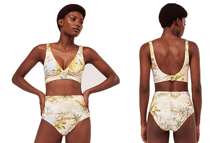 bikini con estampado tropical oysho
