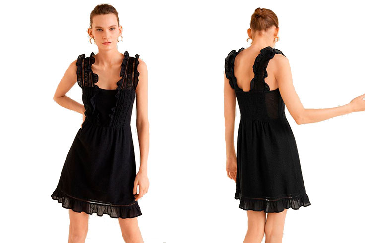 mango vestido corto negro
