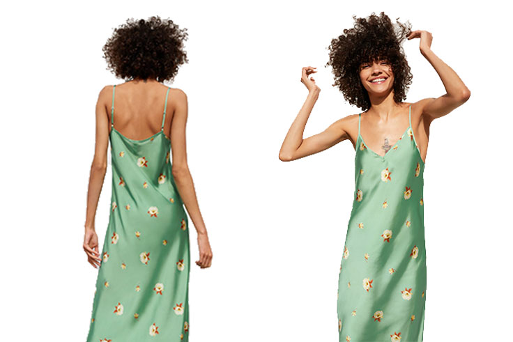 zara vestido fluido