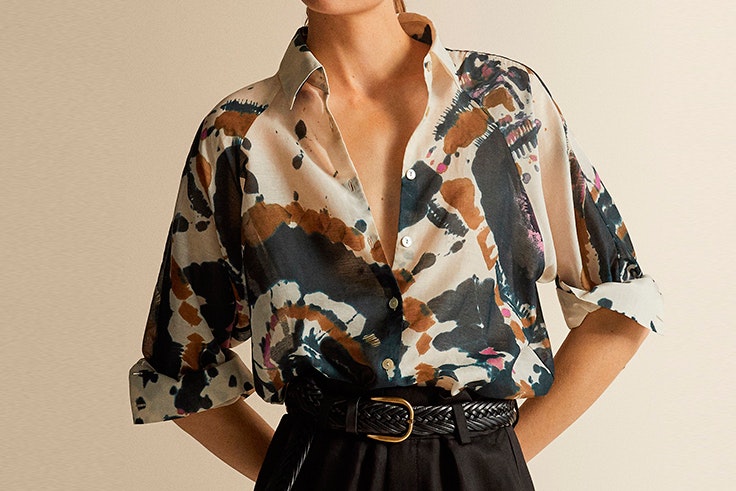 camisa tie-dye massimo dutti
