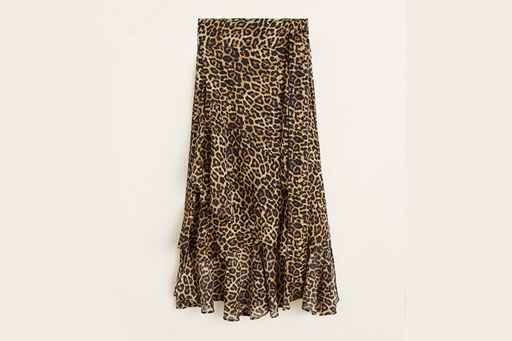 falda leopardo volantes mango