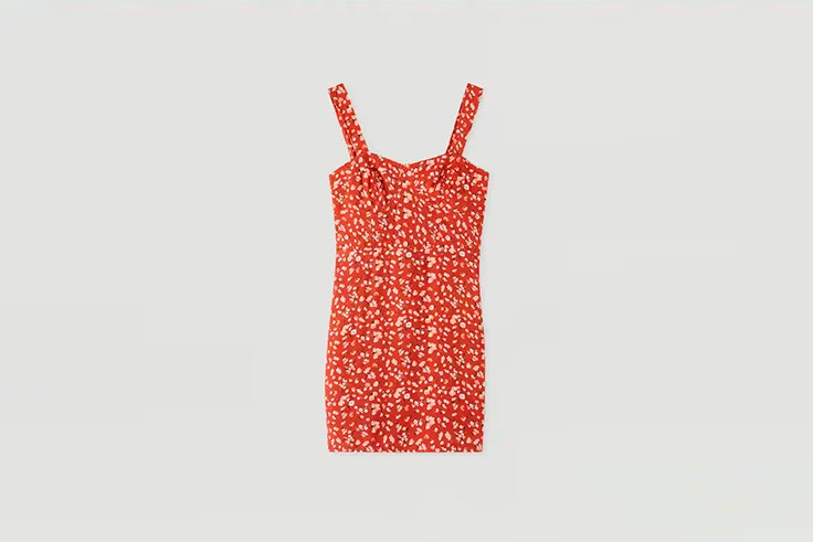 vestidos cortos rojo pull and bear
