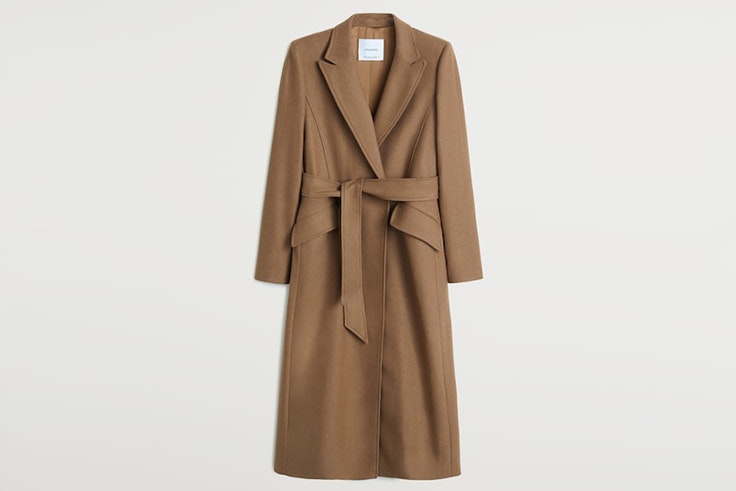 abrigo beige mango