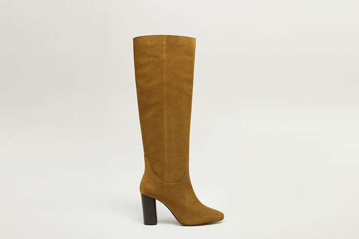 botas de caña alta camel mango botas de invierno