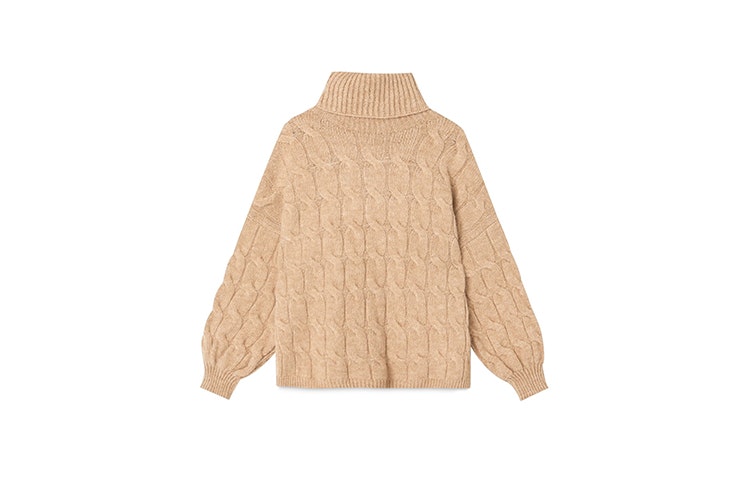 jersey trenzado color beige de stradivarius María Valdés