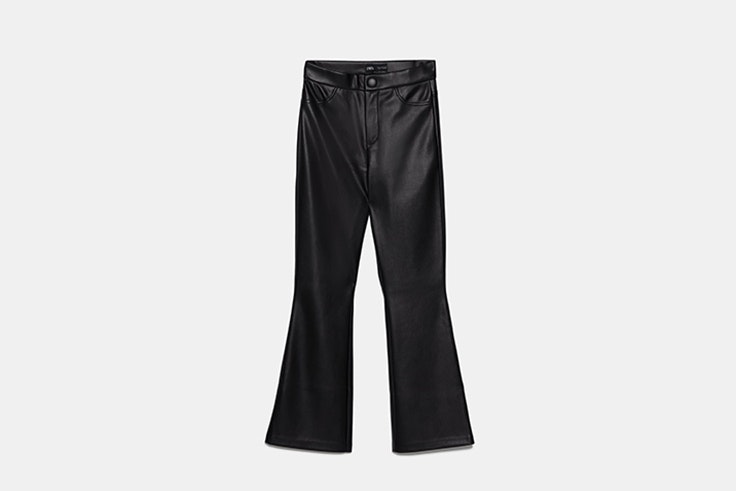 legging flare efecto piel Zara Black Friday 2019