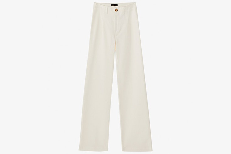 Pantalón blanco largo de Massimo Dutti