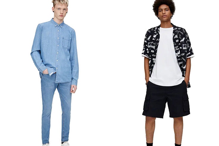 Jeans superskinny efecto desgastado (19,99€ 9,99€) y Bermuda cargo cinturón hebilla (19,99€ 15,99€) Pull&Bear 