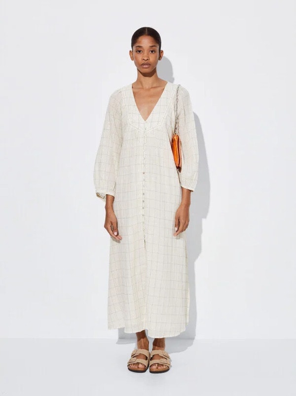 vestido largos cuadros, de Parfois