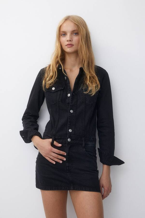 vestido vaquero botones de Pull&Bear