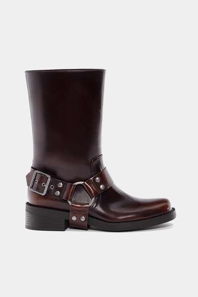 botas moteras rojadas pull&bear