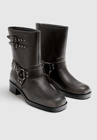 las mejores biker boots desgastadas stradivarius