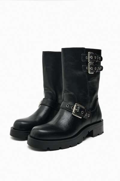 clásicas botas negras hebilla
