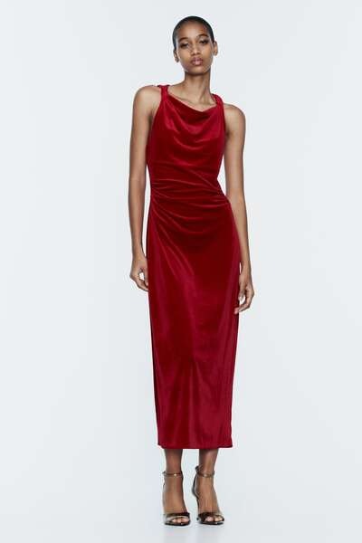 vestido nochevieja terciopelo rojo